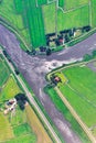 Typical flat dutch countryside with canals