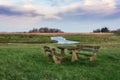 Typical flat Dutch polder with its ditches and lakes