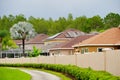 A typical Florida community, wall and road Royalty Free Stock Photo