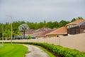 A typical Florida community, wall and road Royalty Free Stock Photo