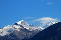 Typical foehn clouds, altocumulus lenticularis lent, Patagonia, Chile Royalty Free Stock Photo