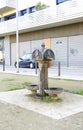 Typical fountain in a square in Badalona, Barcelona