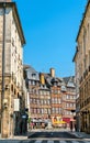 Typical french buildings in the city of Rennes