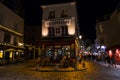 Typical french restaurant at night