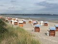 Beach Loungers at Scharbeutz Beach Royalty Free Stock Photo