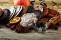 Typical German Gingerbreads such as Lebkuchen and Aachener Printen Royalty Free Stock Photo