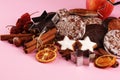 Typical German Gingerbreads such as Lebkuchen and Aachener Printen Royalty Free Stock Photo