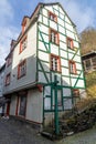 A typical German house in Monschau street. Royalty Free Stock Photo