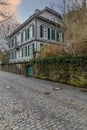 A typical German house in Monschau street. Royalty Free Stock Photo