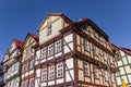 Typical german houses in the center of Hannoversch Munden Royalty Free Stock Photo