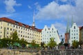 Typical german vintage buildings apartement spree river Berlin