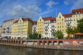 Typical german vintage buildings apartement spree river Berlin