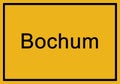Typical german yellow city sign Bochum Royalty Free Stock Photo