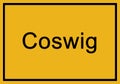 Typical german yellow city sign Coswig Royalty Free Stock Photo