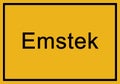 Typical german yellow city sign Emstek