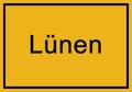 Typical german yellow city sign LÃÂ¼nen