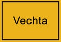 Typical german yellow city sign Vechta