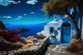 Typical greek blue and white house, Santorini Island, Greece Royalty Free Stock Photo