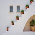 Typical greek house detail with plants Royalty Free Stock Photo