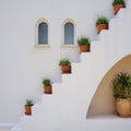 Typical greek house detail with plants