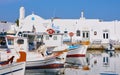 Typical Greek islands' village of Naousa, Paros island, Cyclades Royalty Free Stock Photo