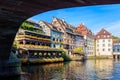 Half-timbered buildings lining the river Ill in the Petite France quarter in Strasbourg, France Royalty Free Stock Photo