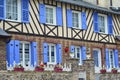 typical half-timbered houses in Normandy