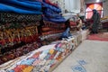 Typical handmade arabic carpet full of colors