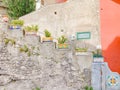 Typical handmade potteries of Amalfi coast for streets` decorations in Postitano / Amalfi Coast, Italy, Europe Royalty Free Stock Photo