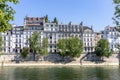 Typical Haussmann buildings along the Seine river in Paris Royalty Free Stock Photo