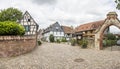 Typical historic street scenery in medieval German village