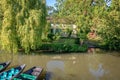 Typical house with a boat pier in the Marais Poitevin France