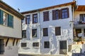 Typical house and fountainin old town of Xanthi, East Macedonia and Thrace Royalty Free Stock Photo