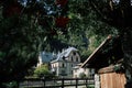 Typical house mountain in Gressoney-Saint-Jean, Valle d`Aosta region, Italy