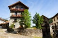 Typical houses of Anso huesca province, Spain. Royalty Free Stock Photo