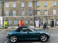 Typical houses and cabrio car in the London Borough of Camden England