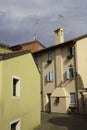 Typical houses of Caorle, in Venice province Royalty Free Stock Photo