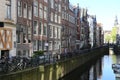 The typical houses of the city of Amsterdam Royalty Free Stock Photo