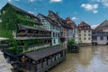 Typical houses close to the canal in Strasbourg Royalty Free Stock Photo