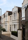 Typical houses for rich english persons. An unassailable alleyway near the famous part of London Wimbledon. Old-school Royalty Free Stock Photo