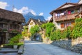 typical houses in Sonogno in the Verzasca Valley  Ticino in Switzerland Royalty Free Stock Photo