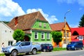 Typical houses. Urban landscape in the city Rupea-Reps, Transylvania.