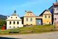 Typical houses in the village Saschiz Keisd, Transylvania.