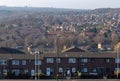 Typical housing estate in UK with blue sky Royalty Free Stock Photo