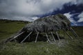 typical huts of indigenous construction in the vicinity of the Chimborazo volcano Ecuador Royalty Free Stock Photo