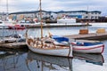 Typical Iceland Harbor with Fishing Boats at Overcast Day