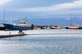 Typical Iceland Harbor with Fishing Boats at Overcast Day