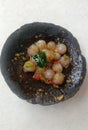 A typical Indonesian snack food made from round shaped flour seasoned with selected spices