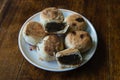 Typical Indonesian sweets: Bakpia centered on plate