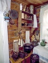 typical interior of a peasant house kitchen Royalty Free Stock Photo